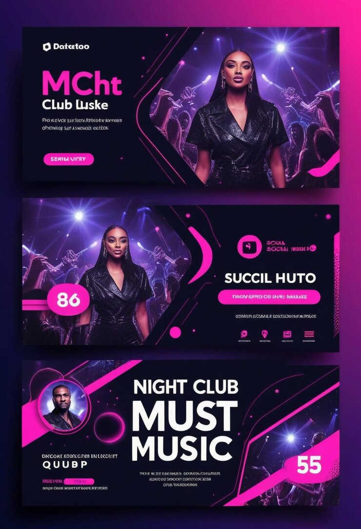 Foto banner de música de clube noturno para modelo de mídia social