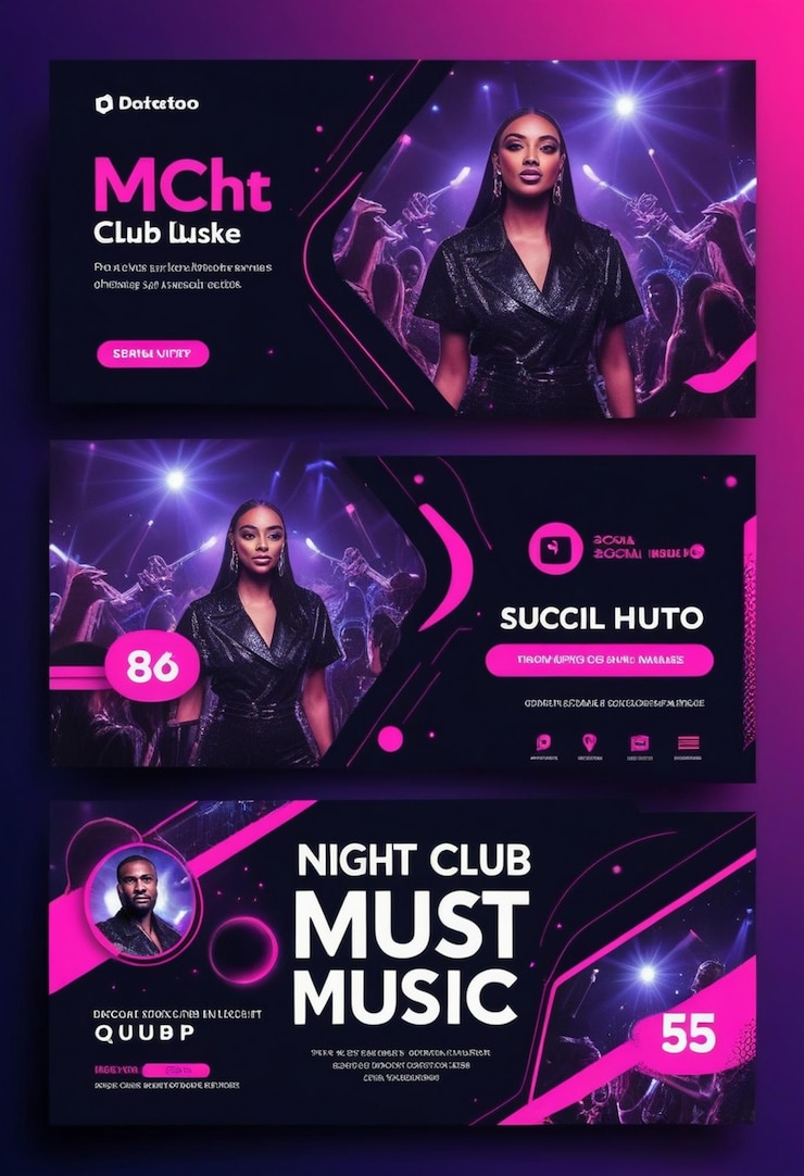 Foto banner de música de clube noturno para modelo de mídia social