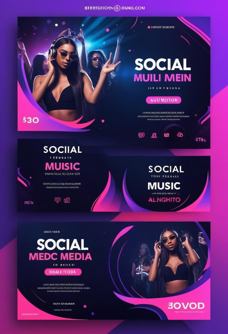 Foto banner de música de clube noturno para modelo de mídia social
