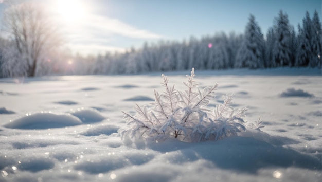 Banner de neve e gelo de fundo de inverno com texto de espaço de cópia natal