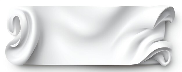 Banner de papel vazio branco sobre fundo branco
