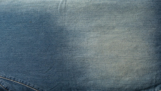 Banner de textura de jeans jeans azul com espaço de cópia para plano de fundo do texto. Textura de moda jeans de lona. Banner panorâmico de moda