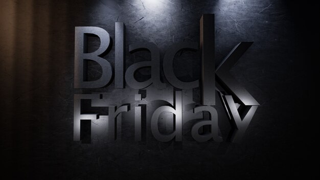 Foto banner de venda da black friday com texto 3d