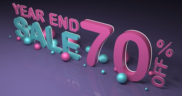 Foto banner de venda de ano novo renderização em 3d
