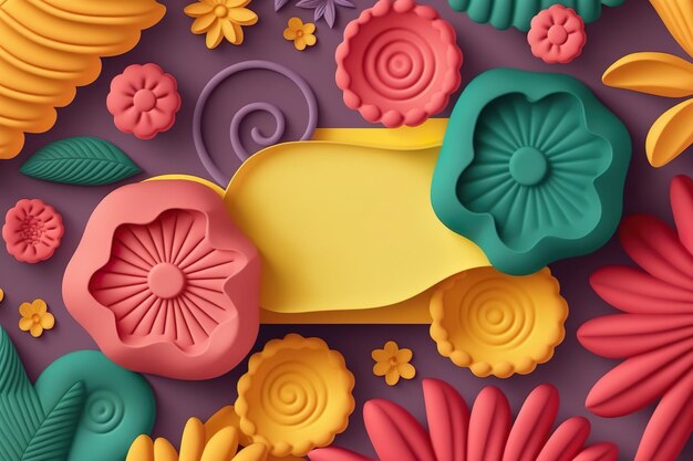 Banner de venda de flores de verão panfleto de convite de cor pastel Generative AI