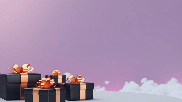 Banner de venda de foto da Sexta-feira Negra, Segunda-feira Cibernética, caixa de Natal Negro com espaço de cópia para texto