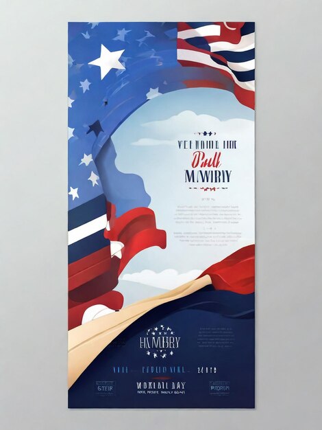 Banner de venda do dia do memorial Web banner Happy memorial day holiday sale post Memorial day weekend sale banner Memorial Day modelo de promoção de mídia social design nas cores da bandeira nacional dos Estados Unidos