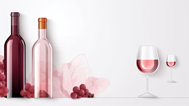 Banner de degustación de vinos tarjeta de volante moderna minimalista blanca y limpia AI generativo