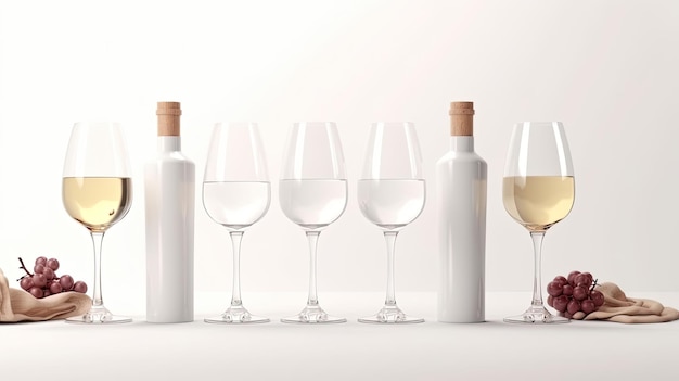 Banner de degustación de vinos tarjeta de volante moderna minimalista blanca y limpia AI generativo