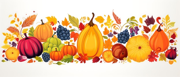 Banner der Dankbarkeit, ein farbenfrohes Design zum Thema Ernte überlagert Thanksgiving-Feiertags-Designidee