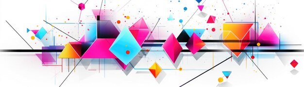 Foto banner des grafischen designs mit einfachen geometrischen formen generativer ki-inhalt