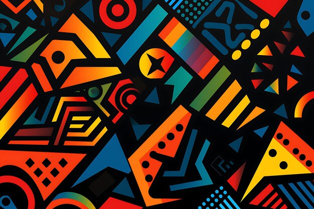 Banner des Schwarzen Stolzes Dekorative Formen Pan-afrikanische Farben Abstrakt Ba Design Kunst 2D Clipart Ideen