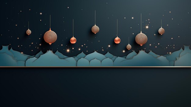 Banner-Design für einen Ramadan Kareem-Illustrationsstil