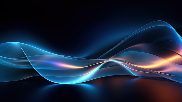 Banner de diseño de concepto corporativo de negocio de ondas abstractas IA generativa