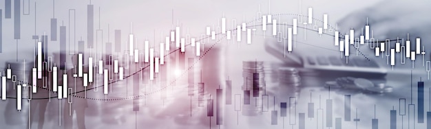 Banner econômico do site gráfico do mercado de ações financeiro