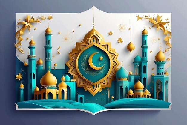 Foto banner de eid al adha diseño ilustración vectorial islámico y árabe fondo para musli