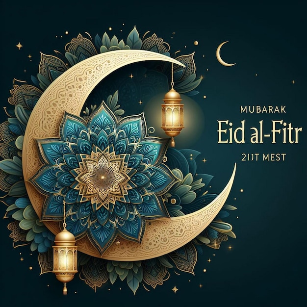 Foto banner eid al fitr grüßkarte