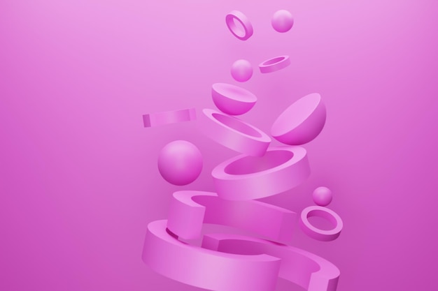 Banner em branco com renderização em 3d de formas geométricas