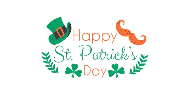 Banner de Feliz Día de San Patricio Logotipo festivo Ilustración vectorial