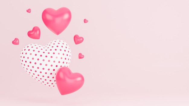 Banner de feliz día de san valentín con muchos corazones