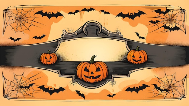 Banner de feliz halloween con lugar para texto