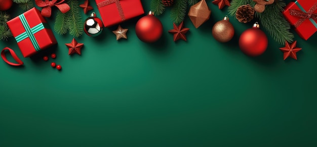 Banner de feliz Navidad con espacio en blanco para la vista superior de texto