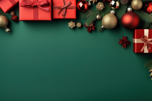 Banner de feliz Navidad con espacio en blanco para la vista superior de texto