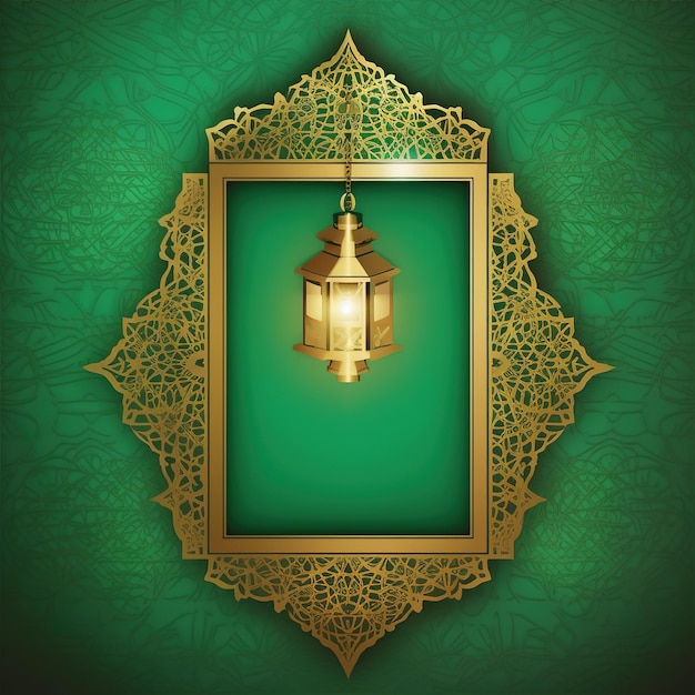 Banner festivo islámico moderno en 3d adecuado para Ramadan Raya Hari Eid al Adha y Mawlid A iluminado