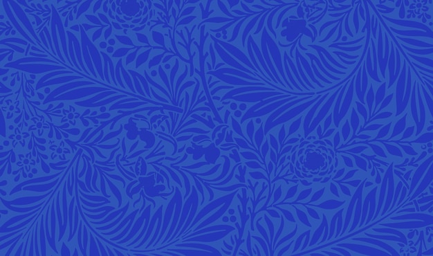 Banner floral patrón azul