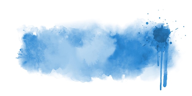 Banner de fondo de acuarela abstracta azul artístico sobre blanco Textura de acuarela y degradados y salpicaduras de pintura fluida creativa Fondo claro de acuarela abstracta