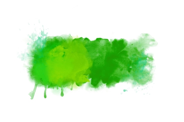 Banner de fondo de ilustraciones de acuarela abstracta verde aislado en tamaño grande blanco