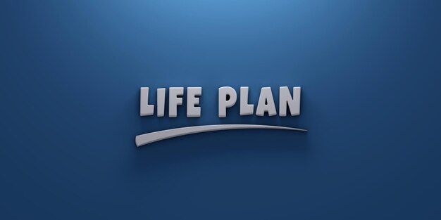 Banner de fondo de letras de escritura de plan de vida