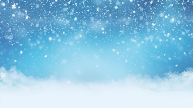 Banner con fondo nevado vacío mucho espacio de copia