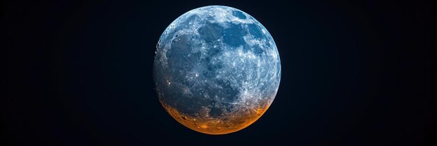 Banner de fondo oscuro de luna amarilla con zoom completo en HD