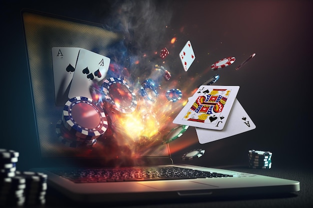 Banner für Online-Casino Texas Club Poker Poker Las Vegas Glücksspielindustrie Banner für App Mobile Desktop Tablet Casino Marktentwickler Konzept Virtual Casino Poker online