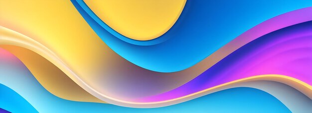 Banner futurista de formas onduladas líquidas abstratas Fundo de ondas retrô brilhantes