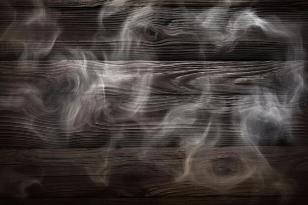 Foto banner de halloween con fondo de madera y humo.