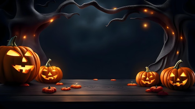 Banner de halloween con jack o linterna