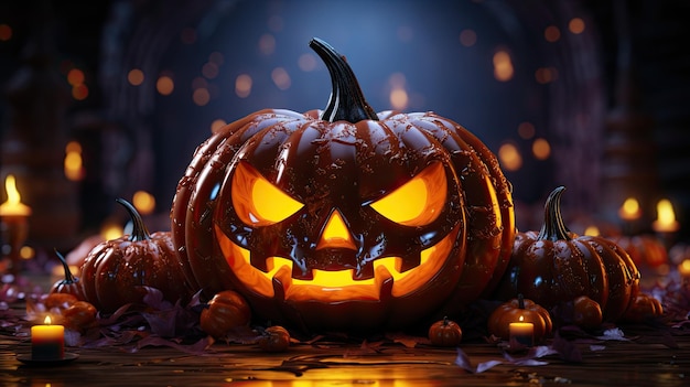 Banner de Halloween Papel tapiz de Halloween feliz generado por la IA