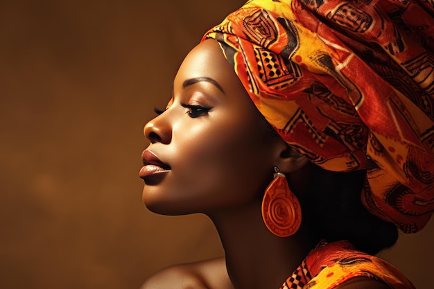 Banner con una hermosa mujer africana segura de sí misma. Mes de la historia negra. Idea de celebración de la historia afroamericana.