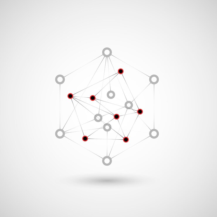 Foto banner hexagonal brillante vectorial con estilo plástico para el diseño empresarial puntos y líneas de conexión vectorial