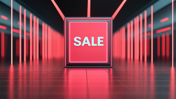 Banner iluminado de ventas del Viernes Negro en la tienda digital con espacio para copiar