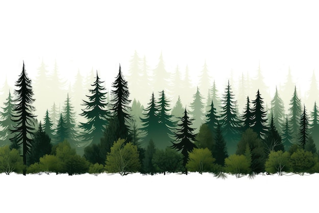 Banner de ilustración vectorial de bosques de colina de bosques negros