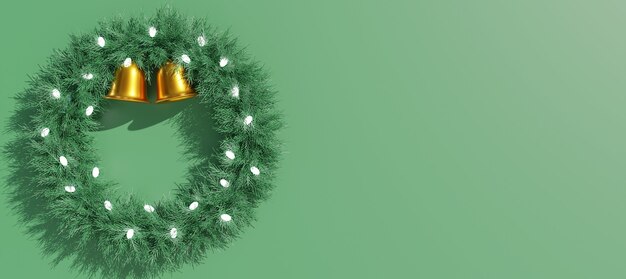 Foto banner de lado izquierdo de corona de navidad