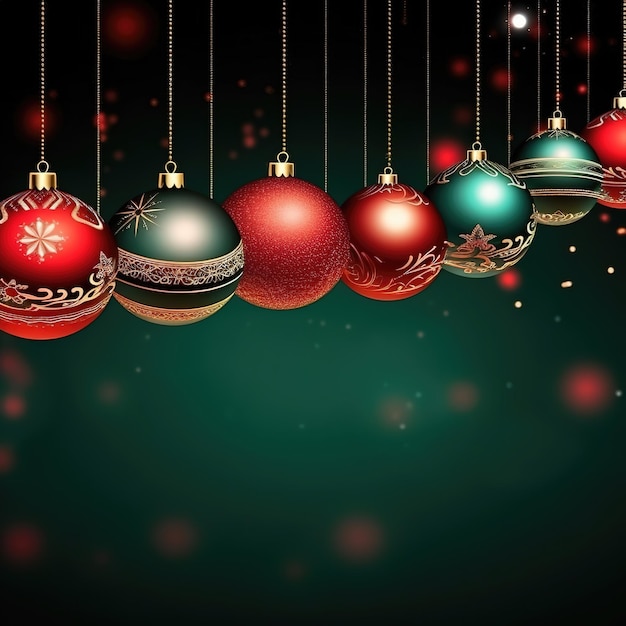 Foto banner lindo de bolas de natal com espaço de texto