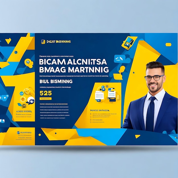 Banner de marketing de negocios digitales para plantilla de publicación en redes sociales