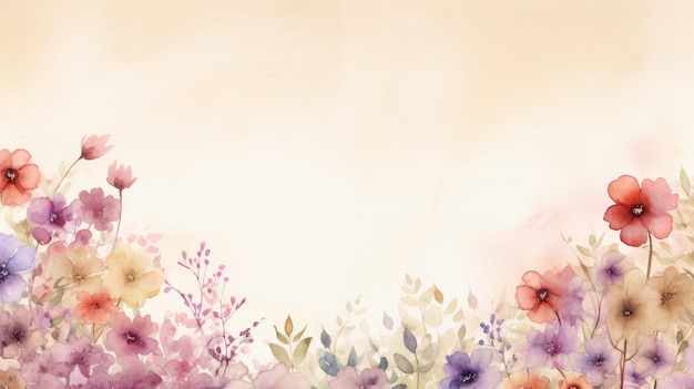 Foto banner mit aquarell-frühlingsblumen