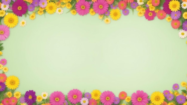 Banner mit Blumenrahmen