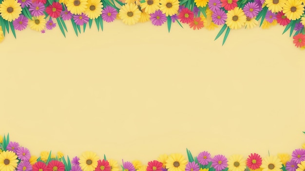 Banner mit Blumenrahmen