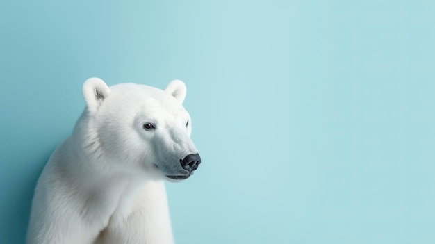 Banner mit Eisbären auf blauem Hintergrund Generative KI